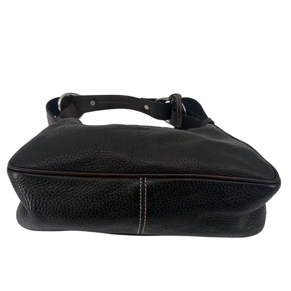 Dooney & Bourke Dark Brown Pebbled Leather Shoulder Bag Purse - Picture 3 of 9